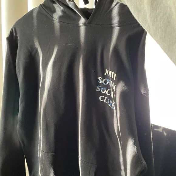 Anti Social Social Club Black Hoodie with Multicolor Logo - Picture 1 of 4